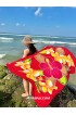 Hand Painted Floral Sarong in Red color